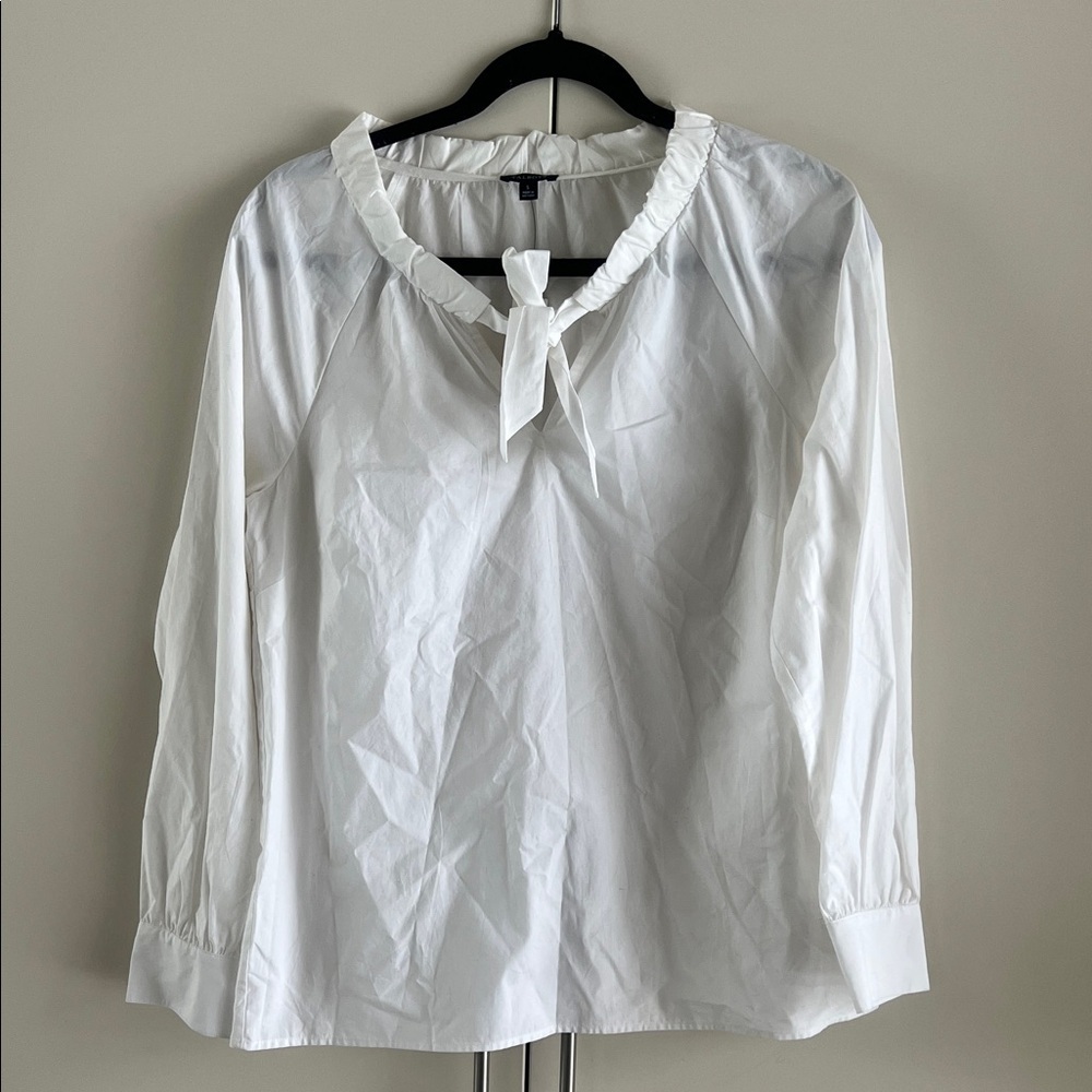 BNWT Talbots Cotton Tie Front Poplin Blouse